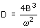 d=4*b^3/rho^2